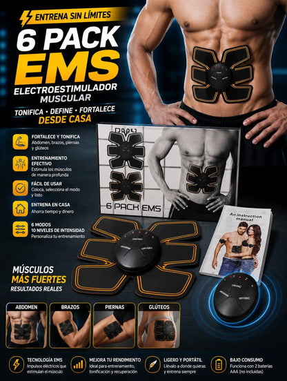 6 PACK EMS – Electroestimulador Muscular