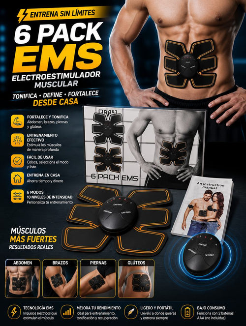 6 PACK EMS – Electroestimulador Muscular