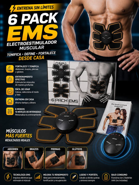 6 PACK EMS – Electroestimulador Muscular