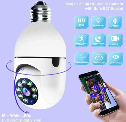 FOCO CÁMARA INTELIGENTE 360° – VIGILA, ILUMINA Y DETECTA TODO