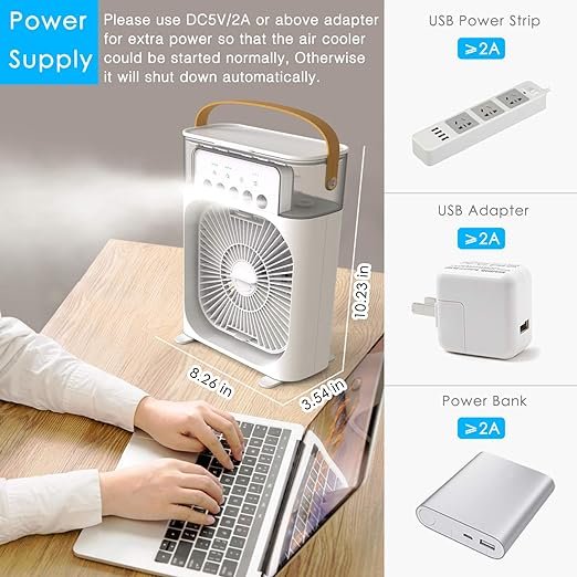 MINI VENTILADOR HUMIDIFICADOR 5-EN-1⚡