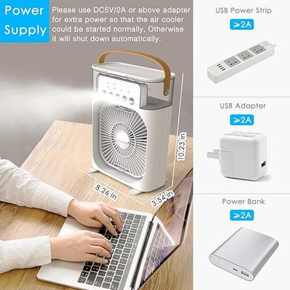 MINI VENTILADOR HUMIDIFICADOR 5-EN-1⚡