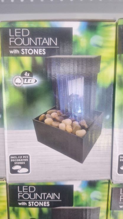 Fuente de Relajación de Mesa Decorativa con Luz LED