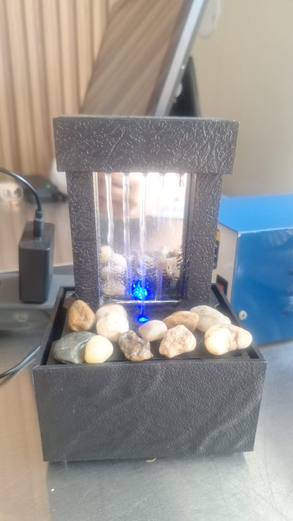 Fuente de Relajación de Mesa Decorativa con Luz LED