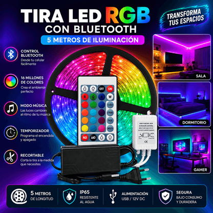 Luces LED RGB con Bluetooth – 5 Metros