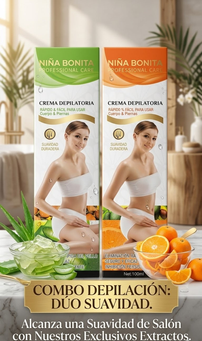 Combo Depilador Niña Bonita - ¡Dúo Suavidad Extrema! 🌿🍊