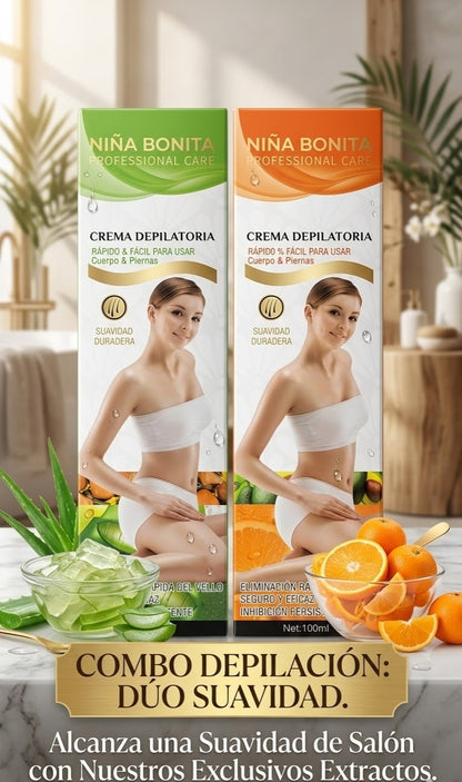 Combo Depilador Niña Bonita - ¡Dúo Suavidad Extrema! 🌿🍊